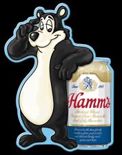 Hamm's Beer Logo Die Cut Embossed Bar Garage Advertising Retro Metal Tin Sign picture
