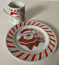 Vintage - Dear Santa With Love Christmas Mug And Plate 1987 picture