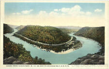 Scenic Railroad Scene From Hawks Nest S. Spencer Moore Co. Antique Postcard picture