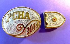 KATHYS PCHA CHAMPIONSHIP 2014 STERLING OVERLAY BUCKLE & STERLING BELT TIP picture