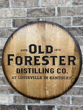 Authentic Old Forester Bourbon Barrel Head 21”- Carved picture