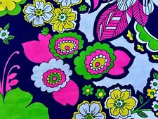 Peter Max Inspired ELECTROMAGNETISM Flower Power Barkcloth Era Vintage Fabric picture