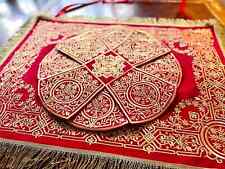 Chalice covers set, bright red, FULLY embroidered, velvet cotton picture