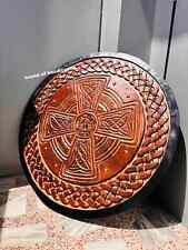 Viking celtic worrior shield 24 inches handmade celtic worrior wooden carved picture