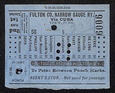 Fulton Co. Narrow Gauge Railway via TP&W Ticket 1904 Keokuk Depot #6006 picture