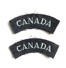 WW2 era RCAF “Canada” Shoulder Title Patch Insignia Pair Matching picture