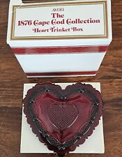 Vintage AVON 1876 Cape Cod Heart Trinket Box~ Ruby Red  picture