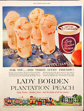 1953 Lady Borden Plantation Peach Ice Cream Vintage Print Ad picture