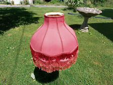 3 Vintage Victorian Style Bell Shaped Lamp Shade Maroon w/ Fringe 11