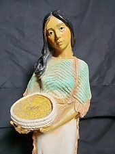 VINTAGE Homco 1980 Native American Indian Woman Figurine with Baby 13.5” Tall picture