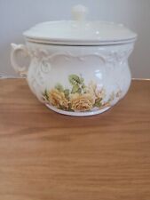 White Arnel’s 3 piece chamber pot. 1976 Yellow Rose Excellent condition  picture