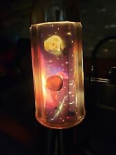 Vintage 1994 Rabbit Tanaka Rotating Space Lamp Lighted Planets Space Ship & Moon picture