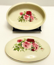 Formalities by Baum Bros Rose Floral Oval Shaped Trinket Box 5 1/2