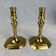 Pair of Virginia Metalcrafters Colonial Williamsburg Brass Candlesticks CW 16-35 picture