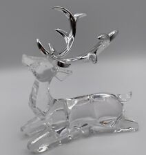 Acrylic Reindeer Figurine Silver Color Antlers 6.5”x 7”~ Very Cute picture