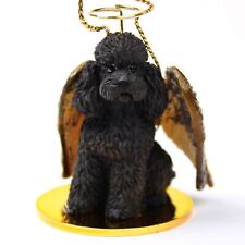 Poodle Ornament Angel Figurine Hand Painted Chocolate Sport Cut picture