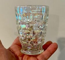 1 SET OF 4 VTG FEDERAL IRIDESCENT YORKTOWN COLONIAL THUMPRINT GLASS-3 SETS AVAIL picture