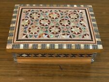 Handmade Wooden Jewelry Box Wood Trinket Storage Wood Box Mother of Pearl Inlay picture