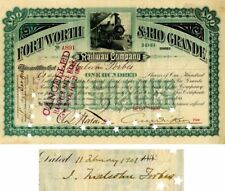Fort Worth and Rio Grande Railway Co. Issued to and Sigend by J. Malcolm Forbes  picture