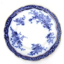 Henry Alcock Touraine Flow Blue Luncheon Salad Plate 8 5/8 in Gold Trim picture