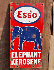 1920's Old Antique Vintage Rare ESSO Elephant Oil Ad Porcelain Enamel Sign Board picture