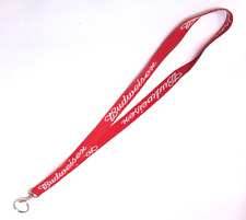 Vintage 1990's Red White Budweiser Beer ID Whistle Lanyard Neck Strap Snap Hook picture