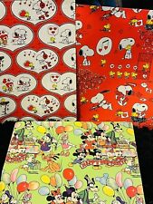 Lot Of Vintage Gift Wrap Mickey Mouse And Snoopy Wrapping Paper picture