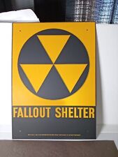 Vtg 1950s-60s Original Reflective Fallout Shelter Sign Galvanized Steel 10