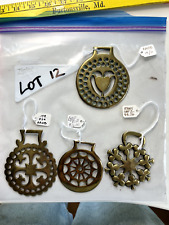Brass Horse Pony Medallion Vintage Lot of 4  Shield Horseshoe AAHB My Lot #12 picture