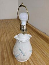 Vtg. Belleek, Ireland ceramic Lily of the Valley relief lamp. picture
