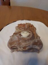 Vtg. Incolay Stone Trinket Jewelry Box Doves Hand Crafted Pinkish Brown picture