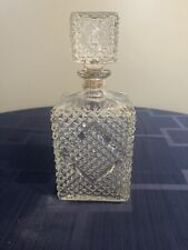 Vintage crystal diamond cut whiskey decanter w/stopper 91/2”  picture
