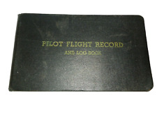 VINTAGE 1950s PILOT FLIGHT RECORD LOG BOOK AIRPLANE PLANE AP-3 half filled Named picture