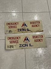 ESDA emergency service disaster agency Zion Illinois IL Sign Magnet Vintage RARE picture