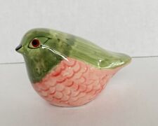 Creative Co-Op Hand Painted Stoneware Orange & Green Bird Figurine picture
