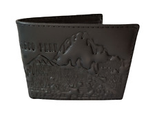 Handmade embossed leather wallet from Peru | Cusco Machu Picchu theme | Black picture