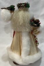 Vtg Nan's 1994 Dolls Santa Claus Cornhusk Bell Basket Gift Christmas #694 picture