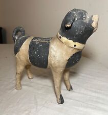 Rare antique 19th century hand painted Mexican terracotta pottery dog bank picture