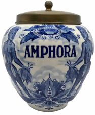 Tobacco Jar Replica Douwe Egbert Blue Holland Amphora COA Holland VTG picture
