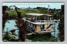 Lake Memphremagog VT-Vermont, The Spaulding House Boat, Vintage c1911 Postcard picture