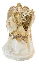 Angel Shell and Pearl Ivory and Gold Tree Topper 13” High picture