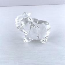 Vintage Lenox Crystal Glass Elephant Figurine Paperweight Trunk Up 3” Signed picture