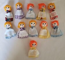 Vintage 1970s Happy Cloth Rag Doll Christmas Ornament Lot Handcrafted picture