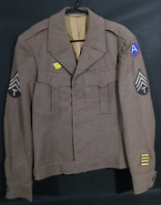 WWII US 3rd Army T/4 Technician Fourth Grade Ike Jacket Field Wool 1944 Size 38L picture