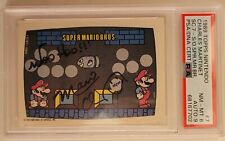 Super Mario Bros 1989 Topps Nintendo #7 Charles Martinet PSA 8 Auto 9 USA POP 2 picture