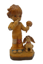 Retired Anri Sarah Kay Wood Carvings Sweet Treat Girl Dog Ice Cream Figure picture
