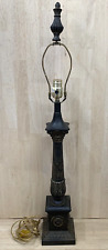 Vintage Medusa Lion Head Gothic Greek Column Table Lamp picture