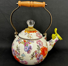 MacKenzie Childs Flower Enamel 2-Quart Tea Kettle Teapot picture