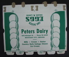 Peters Dairy Vintage  Flat Egg Carton, Michigan City, Indiana 1950's picture