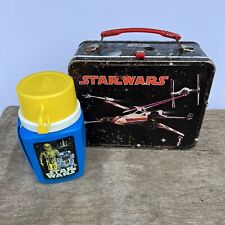 VTG 1977 Star Wars Metal Lunch Box with Thermos Vader Skywalker R2D2 C3PO picture